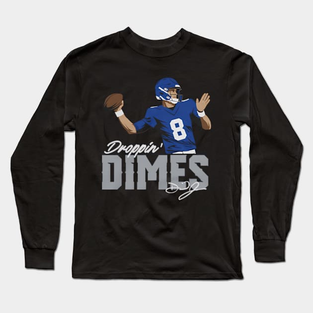 Daniel Jones Drop' Dimes Long Sleeve T-Shirt by caravalo